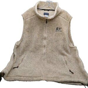 Montana Embroidered Fleece Zip Up Vest Size XL Brown Tan Length 29"  LA Loving
